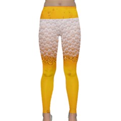 Beer Texture Liquid Bubbles Lightweight Velour Classic Yoga Leggings by uniart180623