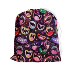 Funny Monster Mouths Drawstring Pouch (2xl) by uniart180623