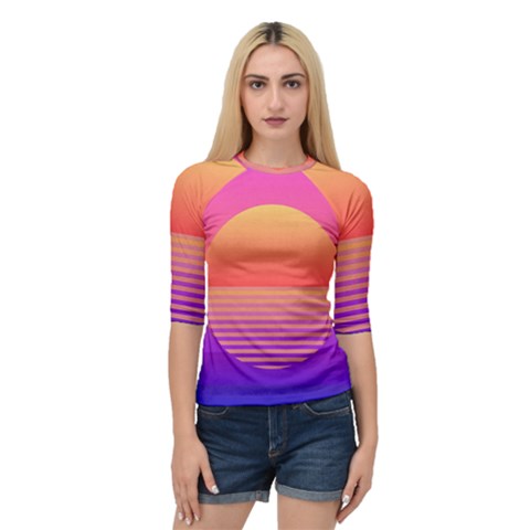 Sunset Summer Time Quarter Sleeve Raglan Tee by uniart180623