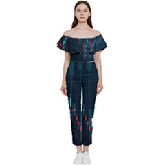 Flag Patterns On Forex Charts Bardot Ruffle Jumpsuit by uniart180623