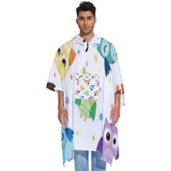 Owl Bird Men s Hooded Rain Ponchos by uniart180623
