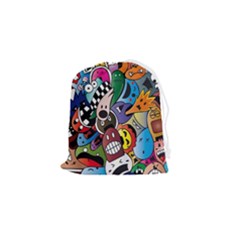 Cartoon Explosion Cartoon Characters Funny Drawstring Pouch (small) by uniart180623