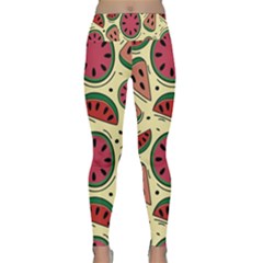 Watermelon Pattern Slices Fruit Lightweight Velour Classic Yoga Leggings by uniart180623