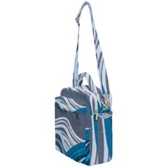 Waves Ink Abstract Texture Art Crossbody Day Bag by uniart180623