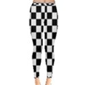 Black White Checker Pattern Checkerboard Inside Out Leggings View1