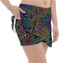 Circuit Hexagonal Geometric Pattern Background Pattern Classic Tennis Skirt View3