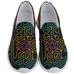 Circuit Hexagonal Geometric Pattern Background Pattern Men s Lightweight Slip Ons by Ndabl3x