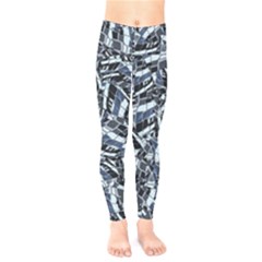 Cobalt Kaleidoscope Print Pattern Design Kids  Classic Winter Leggings by dflcprintsclothing