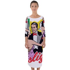 G Is For Gaslight Funny Dance1-01 Quarter Sleeve Midi Bodycon Dress by shoopshirt