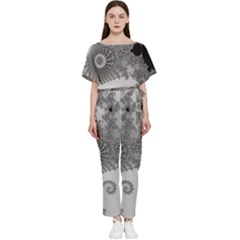 Apple Males Almond Bread Abstract Mathematics Batwing Lightweight Chiffon Jumpsuit by Simbadda