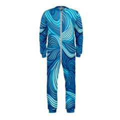 Ocean Waves Sea Abstract Pattern Water Blue Onepiece Jumpsuit (kids) by Simbadda