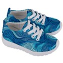 Ocean Waves Sea Abstract Pattern Water Blue Kids  Lightweight Sports Shoes View3