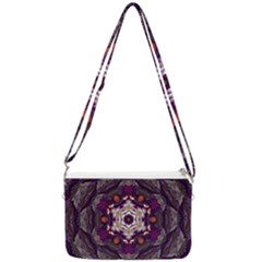Rosette Kaleidoscope Mosaic Abstract Background Art Double Gusset Crossbody Bag by Simbadda