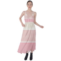 Background Pink Beige Decorative Texture Craft Tie Back Maxi Dress by Simbadda