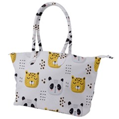 Seamless Pattern Cute Animals Canvas Shoulder Bag by Simbadda