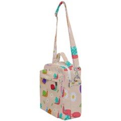 Seamless Pattern Cute Snail With Flower Leaf Crossbody Day Bag by Simbadda