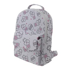 Cute Pattern With Easter Bunny Egg Flap Pocket Backpack (large) by Simbadda