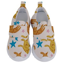 Cute Cats Seamless Pattern With Stars Funny Drawing Kittens Kids  Velcro No Lace Shoes by Simbadda