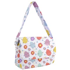 Easter Seamless Pattern With Cute Eggs Flowers Courier Bag by Simbadda