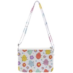 Easter Seamless Pattern With Cute Eggs Flowers Double Gusset Crossbody Bag by Simbadda