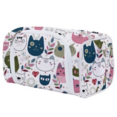 Pattern With Cute Cat Heads Toiletries Pouch by Simbadda