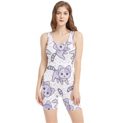 Cats Pattern Design Women s Wrestling Singlet by Simbadda