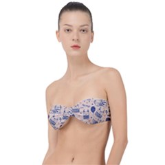 Cute Cats Doodle Seamless Pattern With Funny Characters Classic Bandeau Bikini Top  by Simbadda