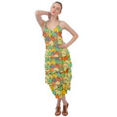 Seamless Pattern With Doodle Bunny Layered Bottom Dress by Simbadda