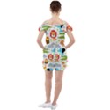 Seamless Pattern Vector With Animals Cartoon Ruffle Cut Out Chiffon Playsuit View2