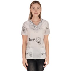 (2)dx Hoodie Women s V-neck Scrub Top by Alldesigners