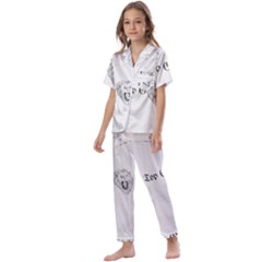 (2)dx Hoodie Kids  Satin Short Sleeve Pajamas Set by Alldesigners