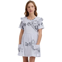 (2)dx Hoodie Kids  Frilly Sleeves Pocket Dress by Alldesigners
