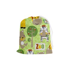 Funny Animals Cartoon Drawstring Pouch (medium) by Simbadda