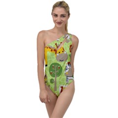 Funny Animals Cartoon To One Side Swimsuit by Simbadda