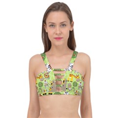 Funny Animals Cartoon Cage Up Bikini Top by Simbadda
