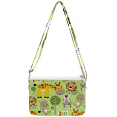 Funny Animals Cartoon Double Gusset Crossbody Bag by Simbadda