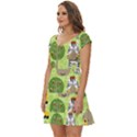 Funny Animals Cartoon Short Sleeve Tiered Mini Dress View2