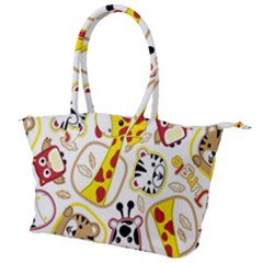 Vector Seamless Pattern Nice Animals Cartoon Canvas Shoulder Bag by Simbadda