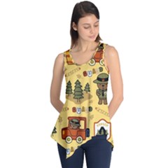 Seamless Pattern Funny Ranger Cartoon Sleeveless Tunic by Simbadda
