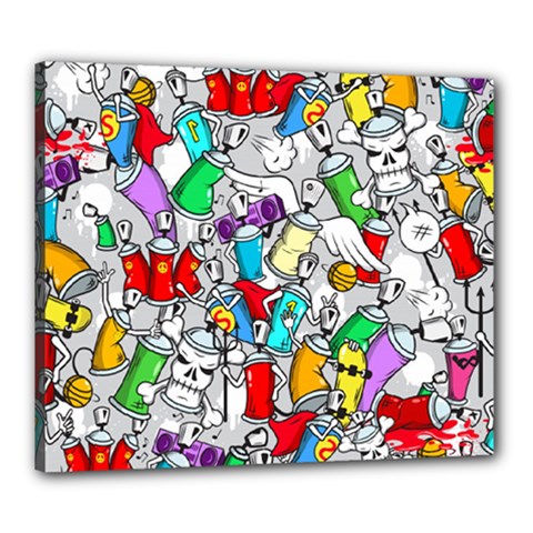 Graffiti Characters Seamless Pattern Canvas 24  X 20  (stretched) by Simbadda