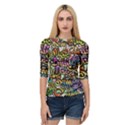 Graffiti Word Seamless Pattern Quarter Sleeve Raglan Tee View1