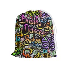 Graffiti Word Seamless Pattern Drawstring Pouch (xl) by Simbadda
