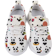 Playing Panda Cartoon Kids  Velcro Strap Shoes by Simbadda
