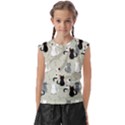 Cute Cat Seamless Pattern Kids  Raglan Cap Sleeve Tee View1