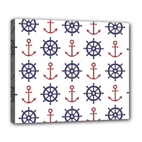 Nautical-seamless-pattern Deluxe Canvas 24  X 20  (stretched) by Simbadda