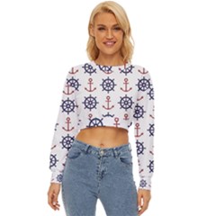 Nautical-seamless-pattern Lightweight Long Sleeve Sweatshirt by Simbadda