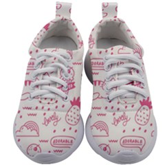 Cute-girly-seamless-pattern Kids Athletic Shoes by Simbadda