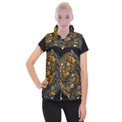 Yin-yang-owl-doodle-ornament-illustration Women s Button Up Vest by Simbadda