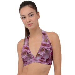 Cherry-blossoms Halter Plunge Bikini Top by Excel