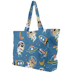 Seamless-pattern-funny-astronaut-outer-space-transportation Simple Shoulder Bag by Simbadda